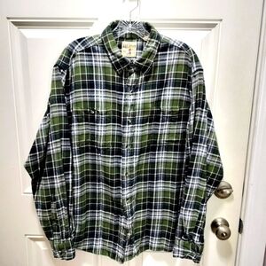 RedHead Green and Black Plaid Dress Shirt Size XL